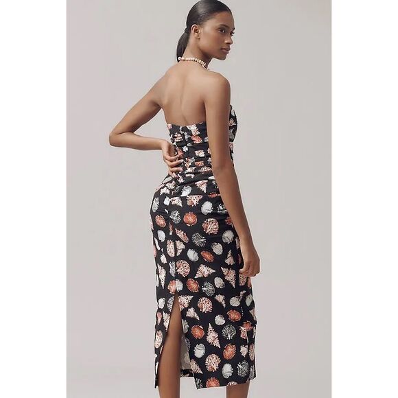 New Anthropologie The Soleil Magic Fabric Strapless Ruched Dress: sz small - Picture 3 of 8